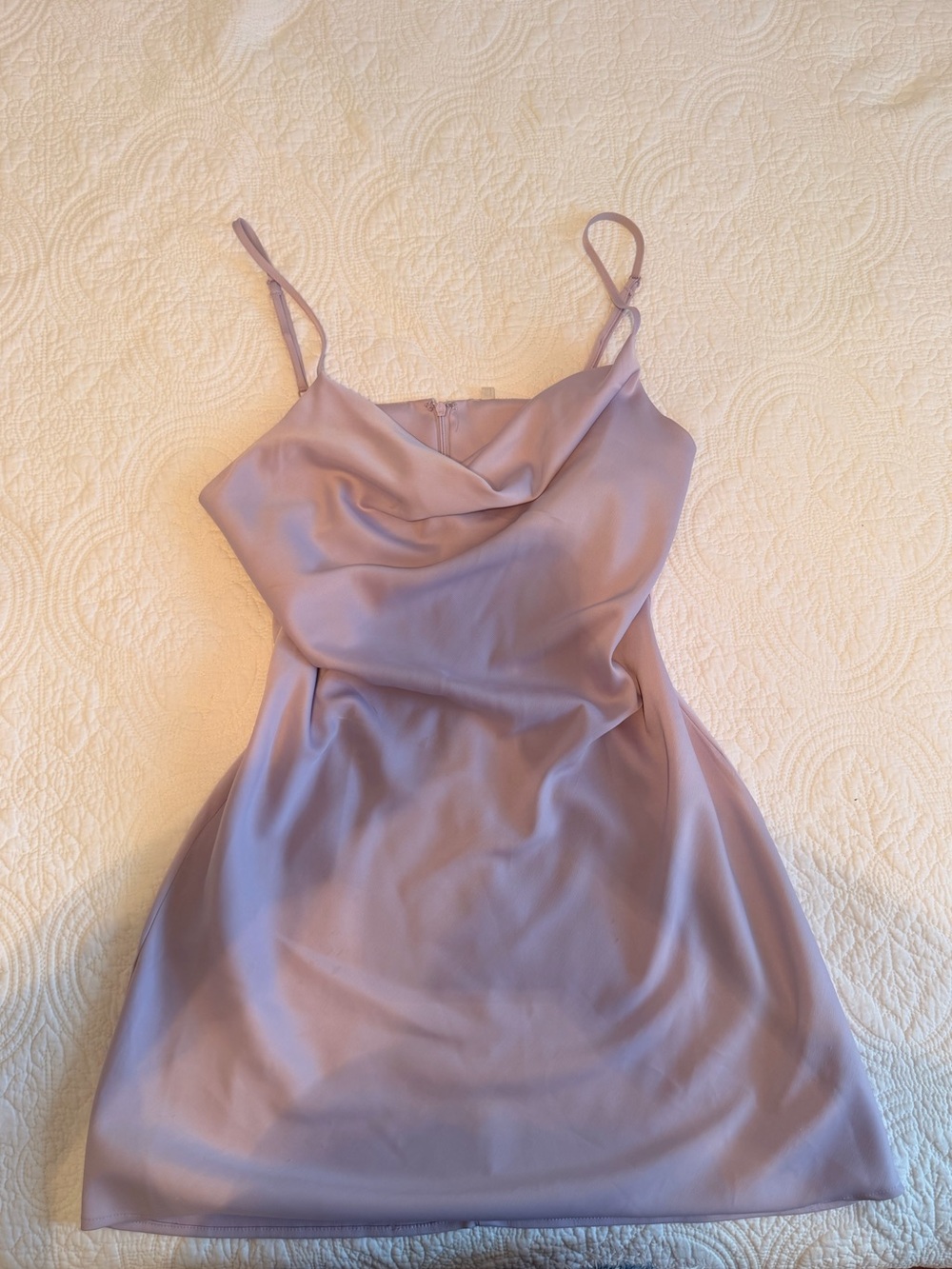 Urban Outfitter Cowl Neck Spaghetti Strap Satin Mini Dress Lilac Lavender Purple